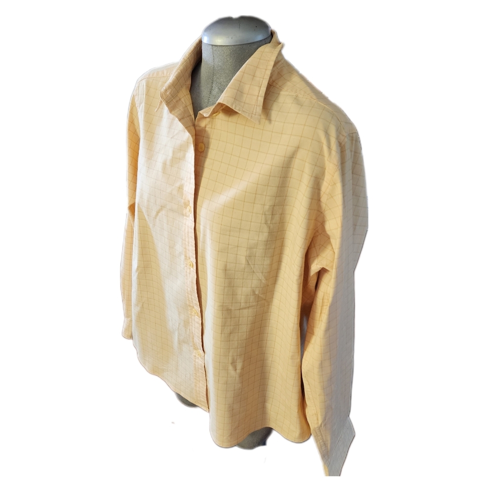 60% Cotton L.L. BEAN Womens Button Down Plaid Long Sleeve Shirt (XL)